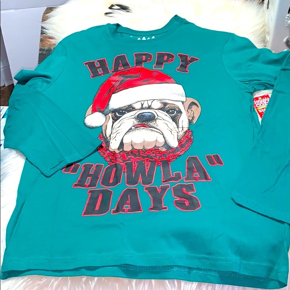 Happy howla days bulldog top NWT or pajama shirt - Picture 4 of 9
